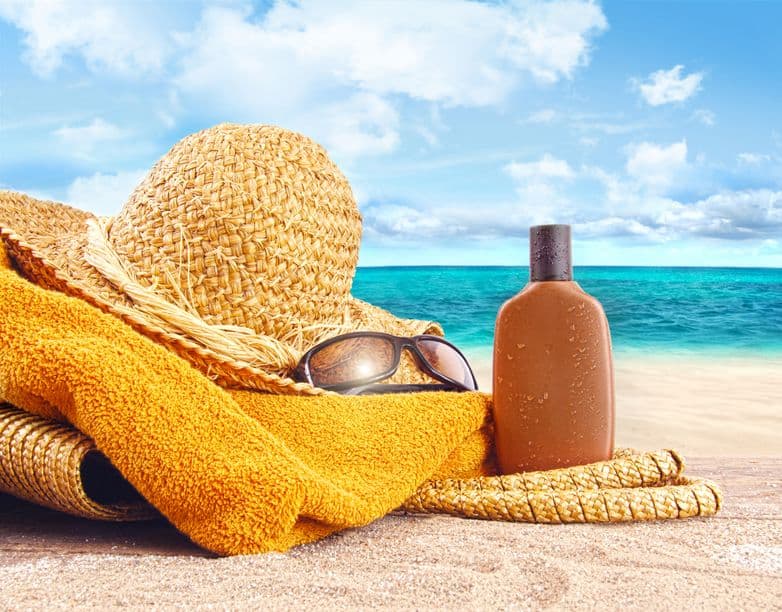 Straw hat on the beach