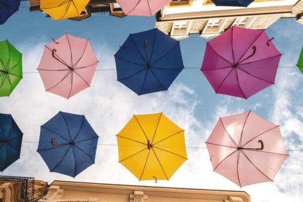 umbrellas in the sun