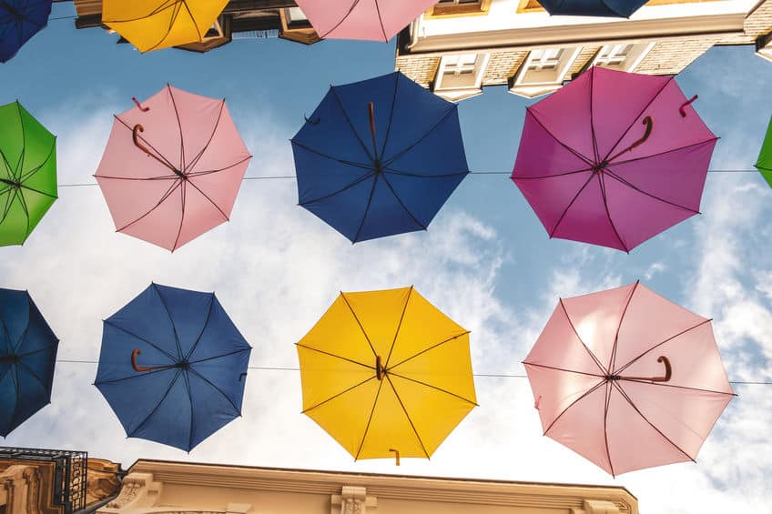 umbrellas in the sun