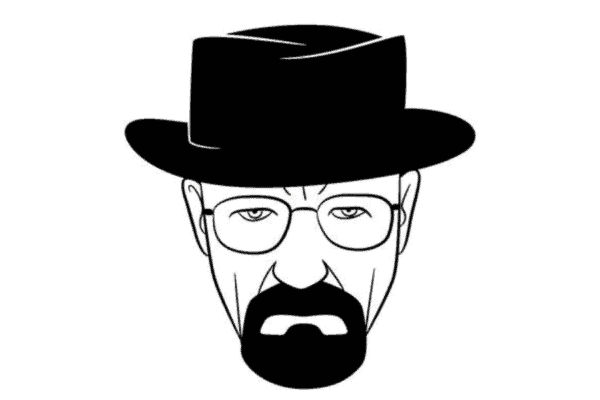 Walter White wearing a pork pie hat