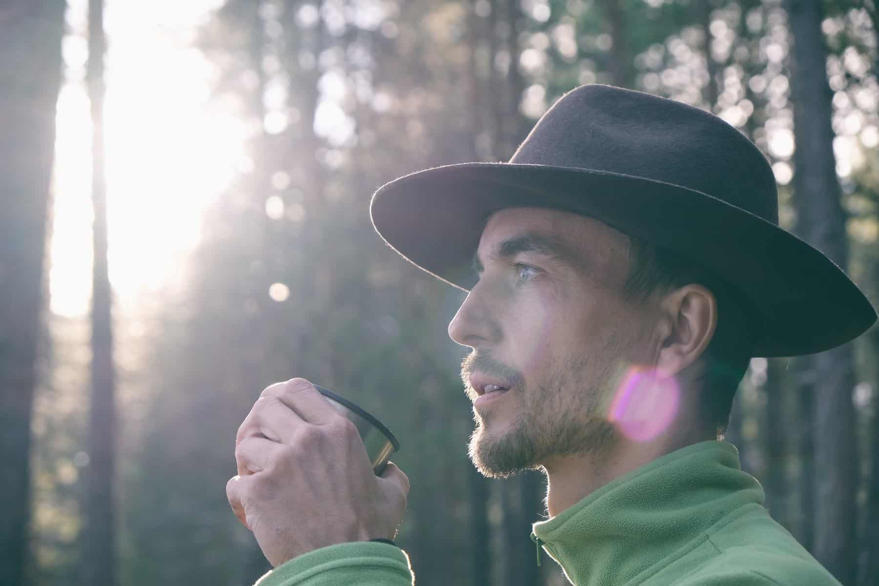 Man wearing a felt hat