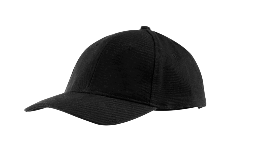 black baseball cap
