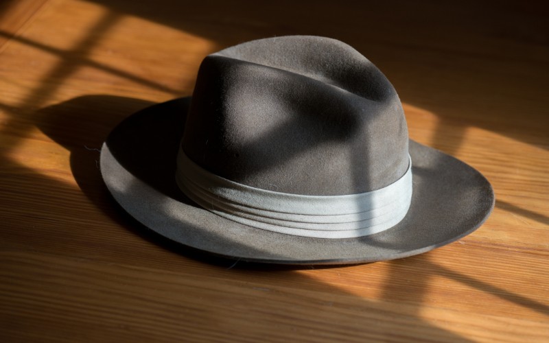 grey fedora