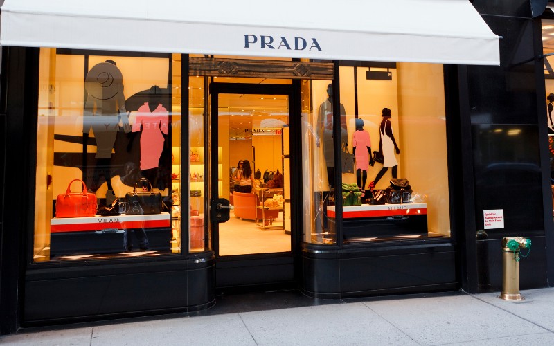 Prada store front window