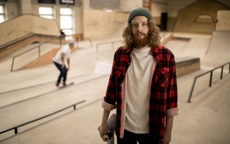 Skater wearing a beanie