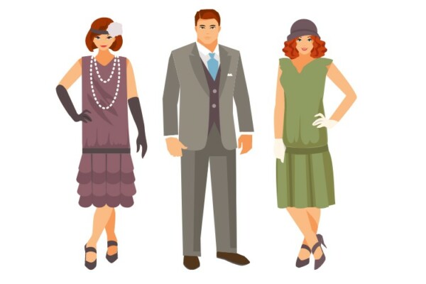 people wearing 1920s clothes