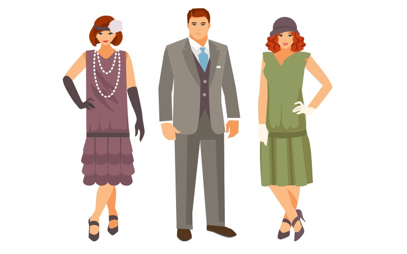people wearing 1920s clothes