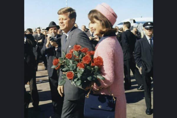 Jackie O wearing pillbox hat