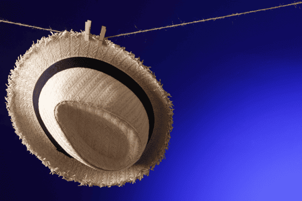 wet hat drying in the sun