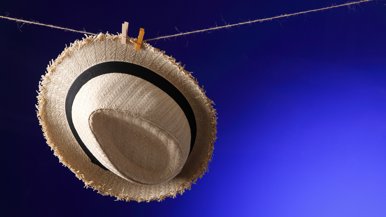 wet hat drying in the sun