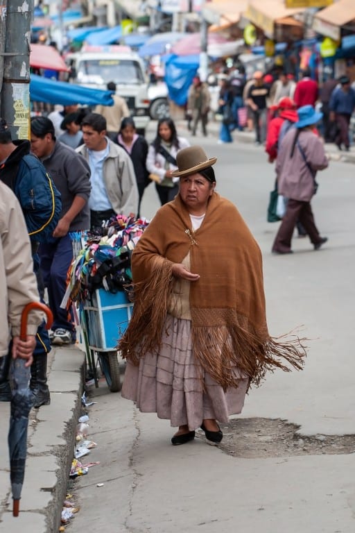 Peruvian women wearing a bowler hat