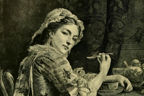 image of women wearing a bonnet from 1883