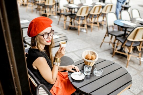 woman wearing a beret in Paris