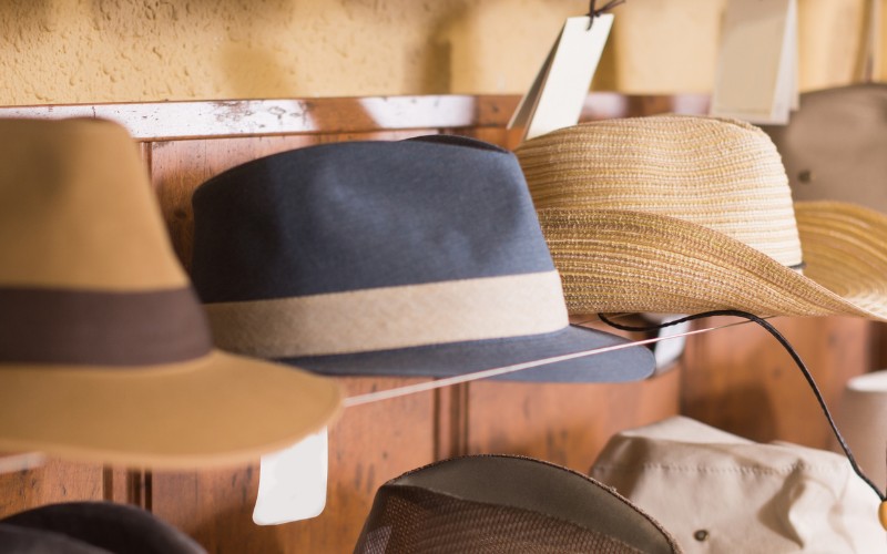 small brimmed fedora in store