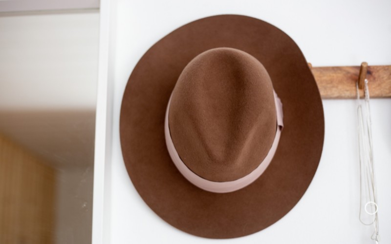 brown hat