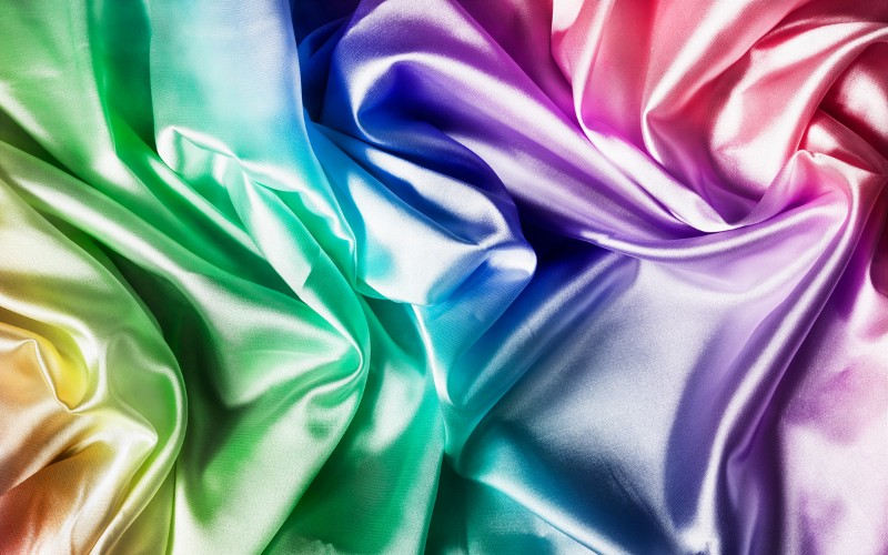 variety of satin fabrics and colors