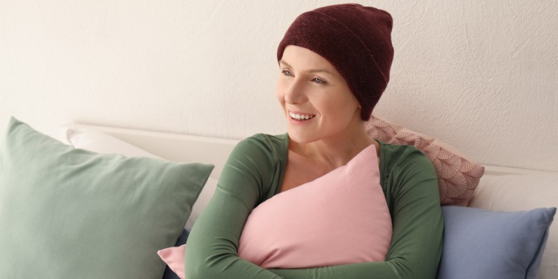 Woman wearing a beanie indoors
