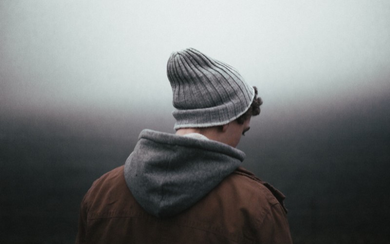 Man wearing a grey beanie