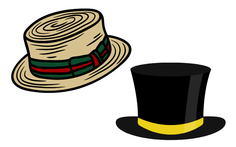 boater and top hat