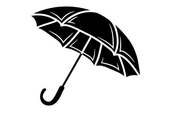 Sketch of umbrella with a hooked handle