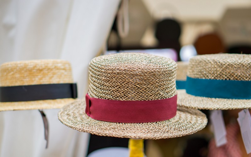 red ribbon hat