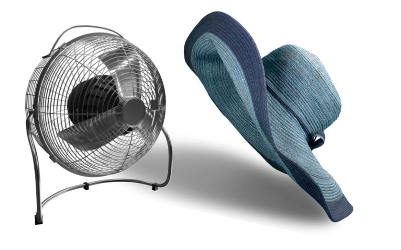 A fan and a hat