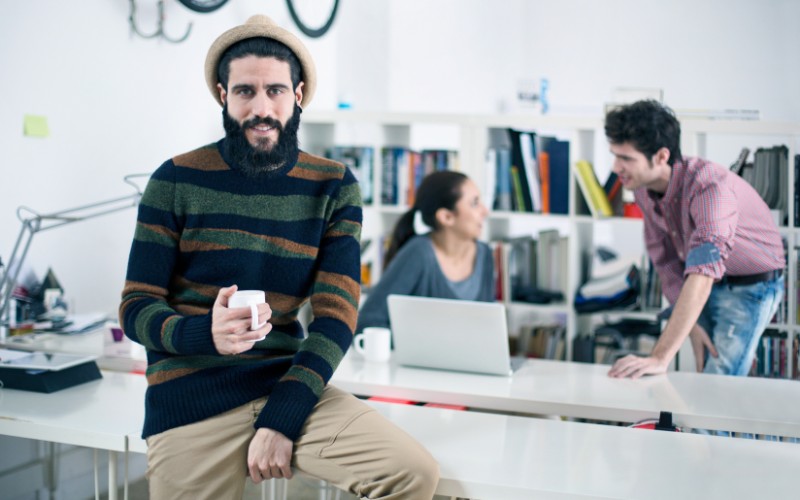 Hipster in an office.