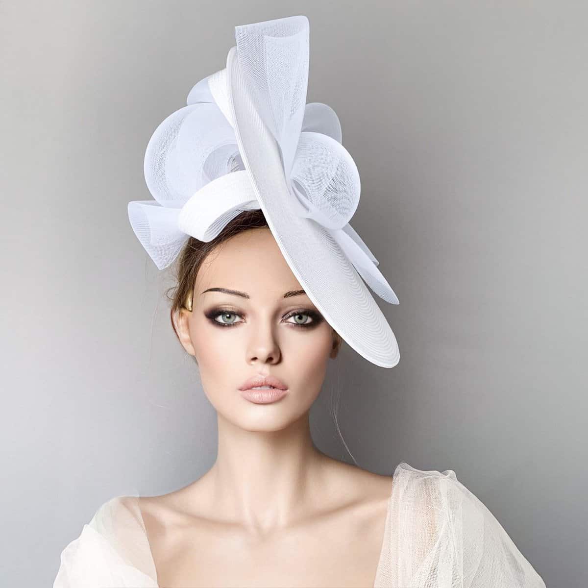 White fascinator Hat